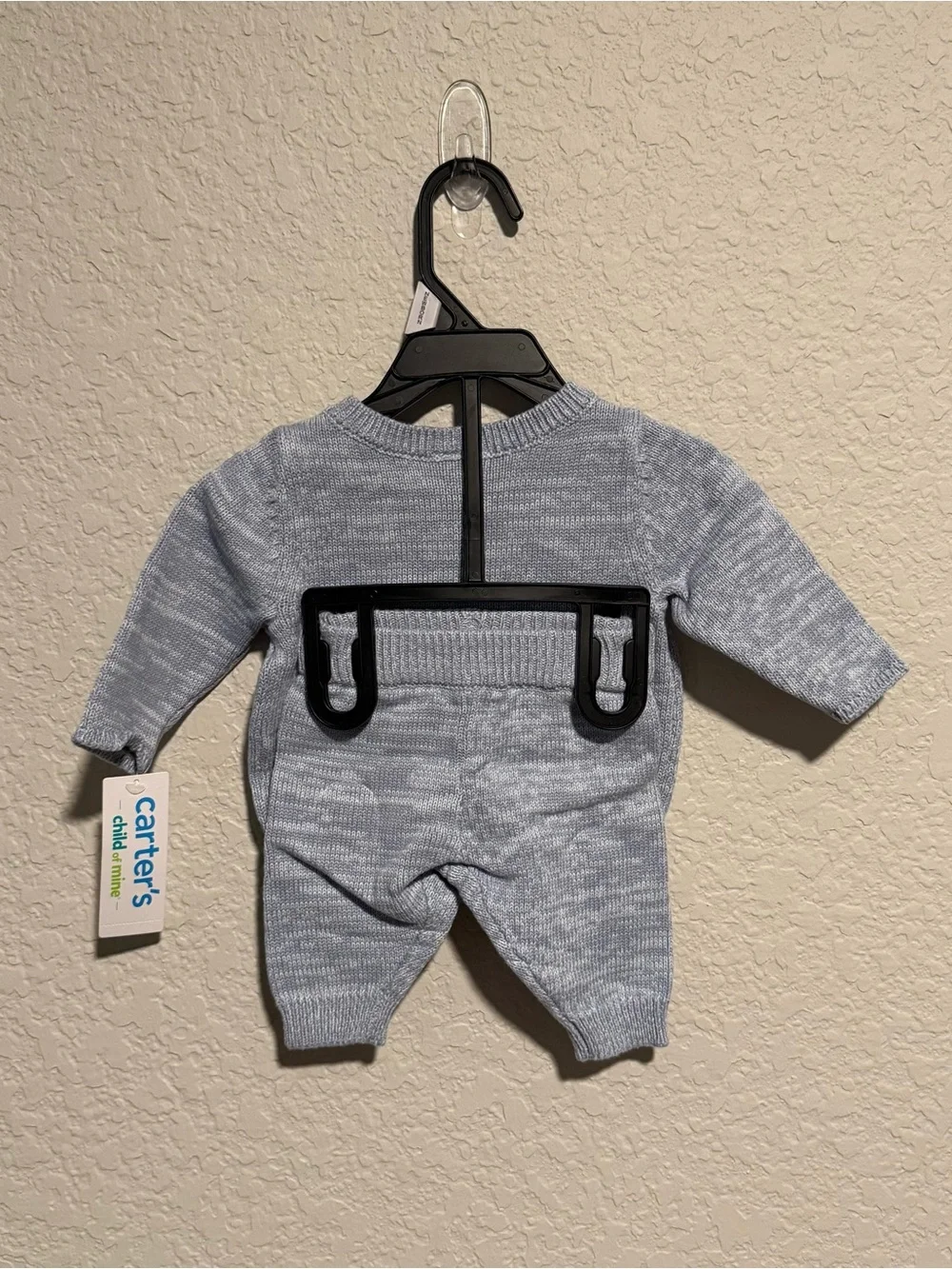 Carter's Size Newborn “Hello There” Blue Knit Baby Sweater Set NWT